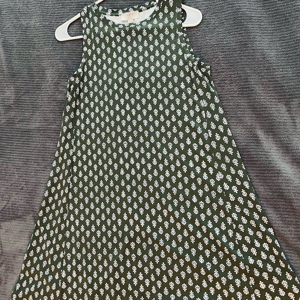 LOFT Olive Floral Mini Dress